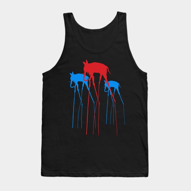 Salvador Dali 3 Elephants Minimal Artwork Cutout Tank Top by isstgeschichte